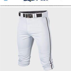Easton White Baseball Pants with Black Piping